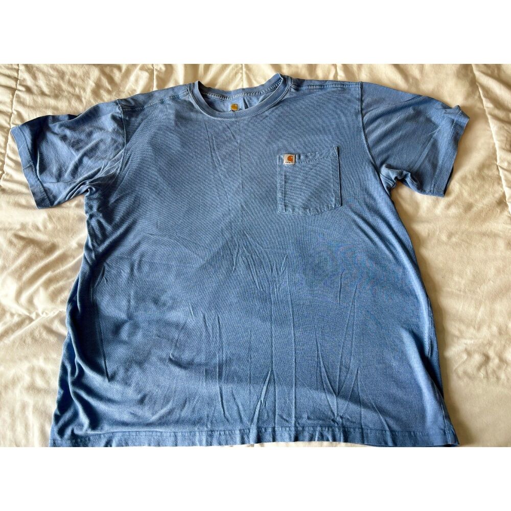 Carhartt short sleeve relaxed fit light blue pocket tee t-shirt - size XL